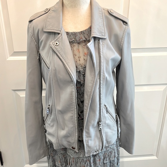 Rebecca Taylor Washed Leather Moto Jacket - Picture 2 of 8
